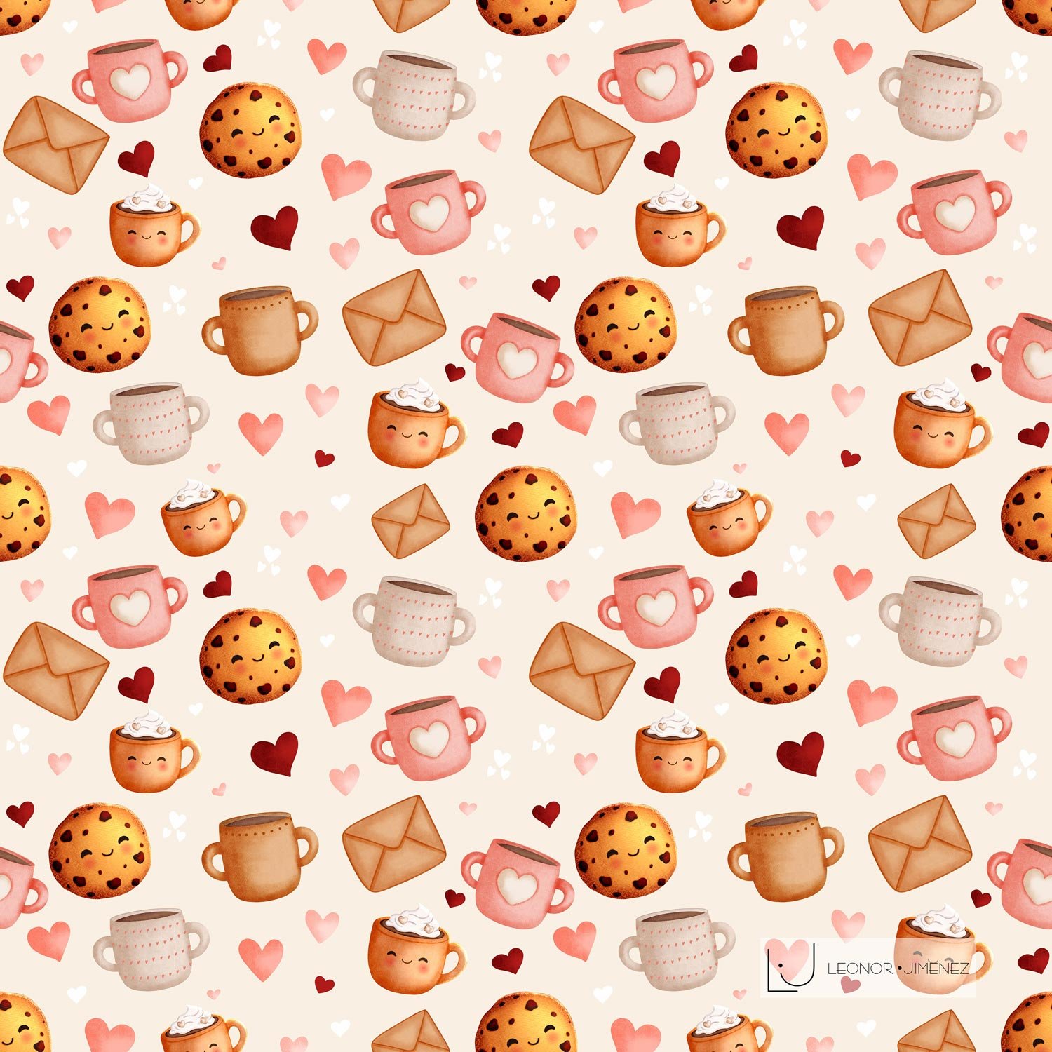 Coffee-cups-and-love-Pattern