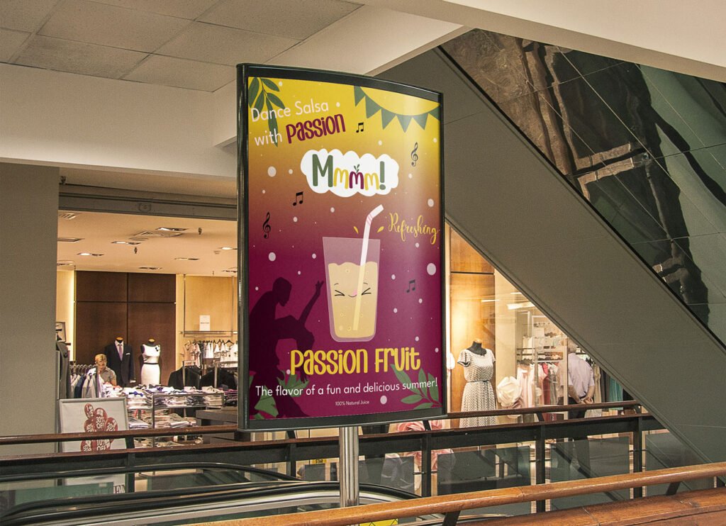 Passion Fruit Beverage- Indoor-Poster-Mockup