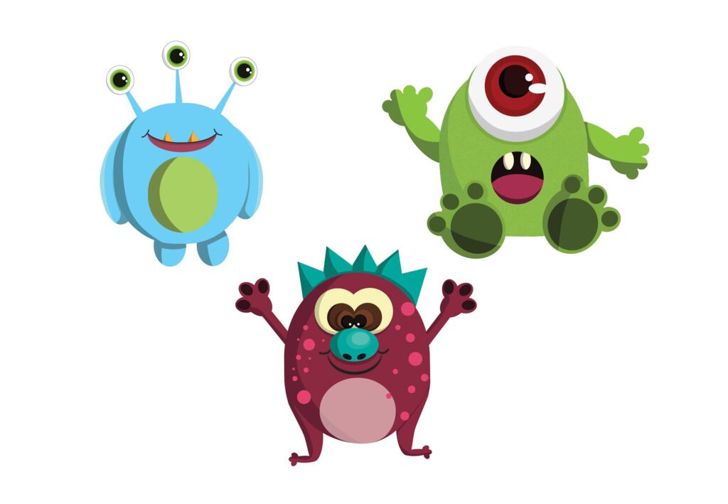 Monsters illustration - Adobe Illustrator