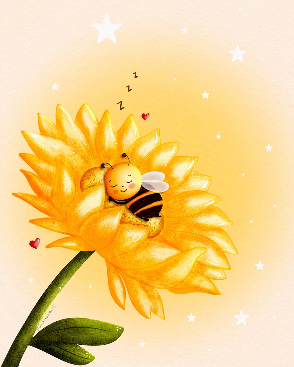 Sleeping Kawaii Bee